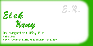 elek many business card