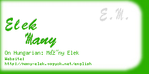 elek many business card